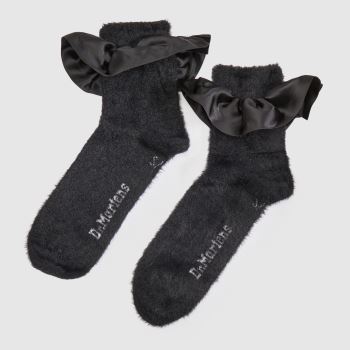 Dr Martens Schwarz Satin Frill Fluffy Sock Socken