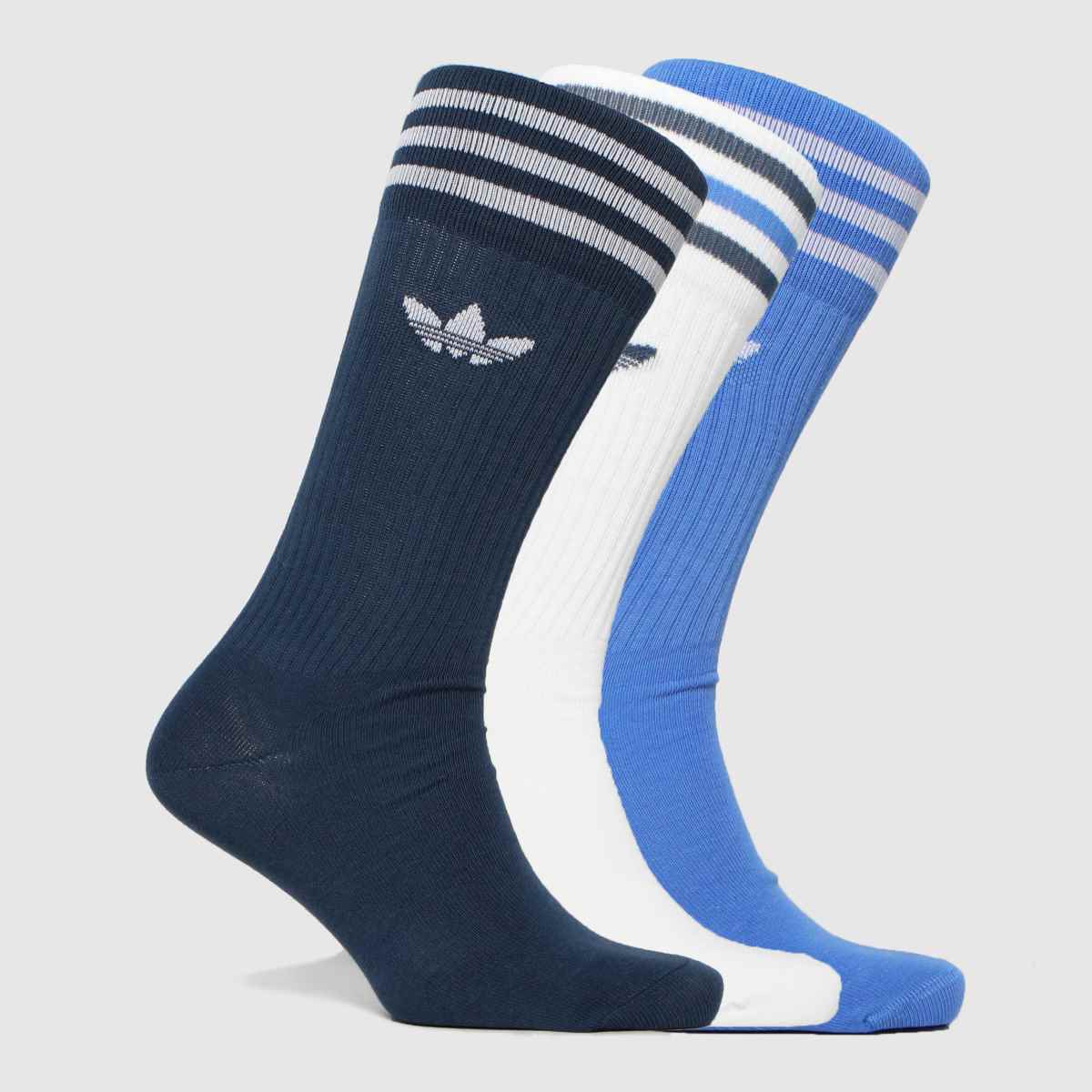 Blue adidas Solid Crew Sock 3pk Socks schuh