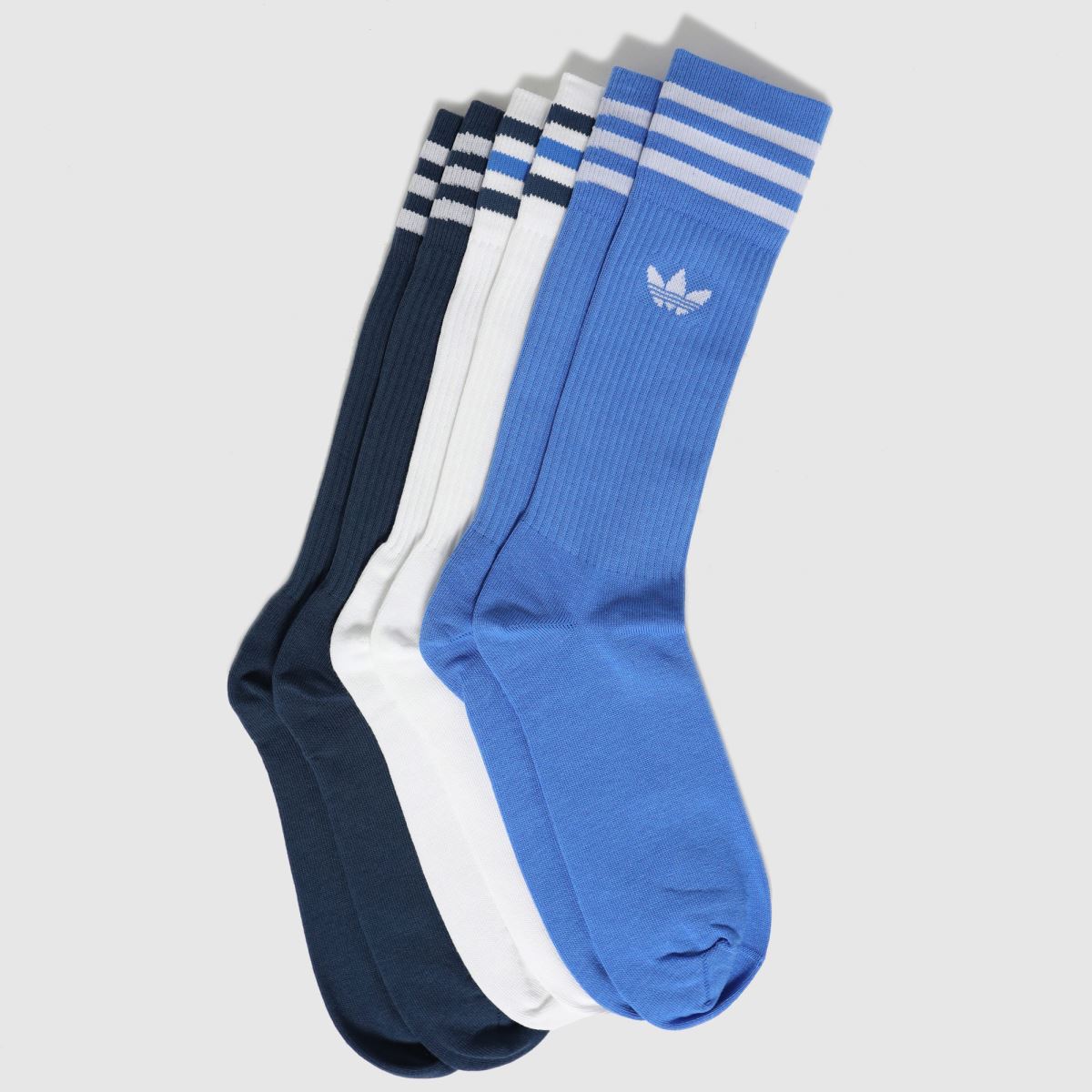 Blue adidas Solid Crew Sock 3pk Socks schuh