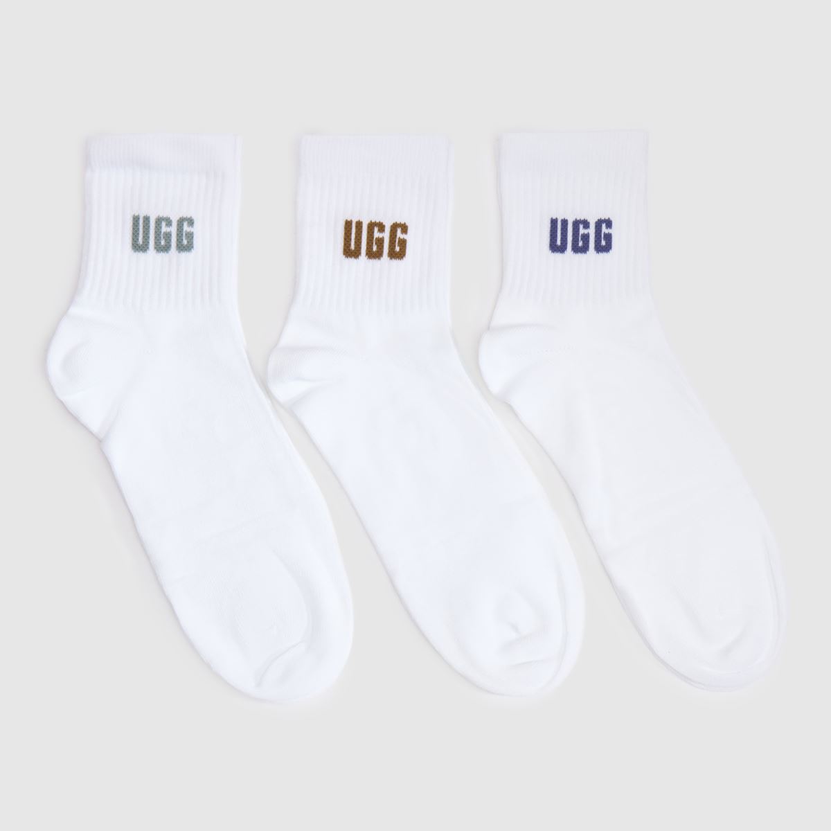 UGG Quinlin Logo Ankle Sock 3 Pack in Multi UGG Quinlin Logo Ankle Sock 3 Pack