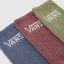 Vans Classic Crew Socks 3PK in Multi Vans Classic Crew Socks 3PK,2 of 4