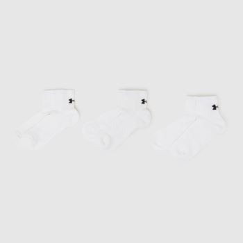 Under Armour White Tech Quarter Socks 3 Pack Socks
