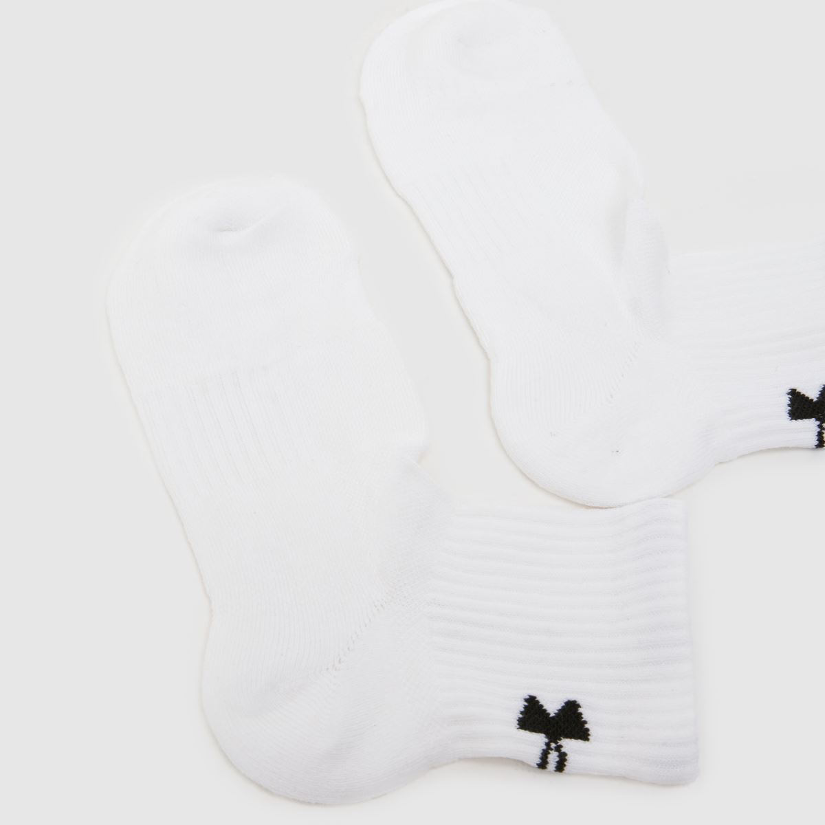 Under Armour Tech Quarter Socks 3 Pack in White Under Armour Tech Quarter Socks 3 Pack 4