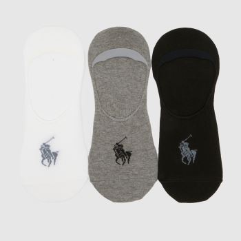 Polo Ralph Lauren Black Multi No Show Socks 3 Pack Socks