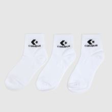 Converse Ankle Socks 3 Pack in White Converse Ankle Socks 3 Pack,1 of 4