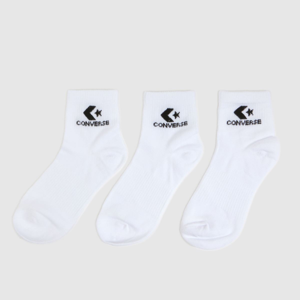 Converse Ankle Socks 3 Pack in White Converse Ankle Socks 3 Pack