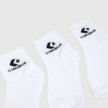 Converse Ankle Socks 3 Pack in White Converse Ankle Socks 3 Pack,2 of 4
