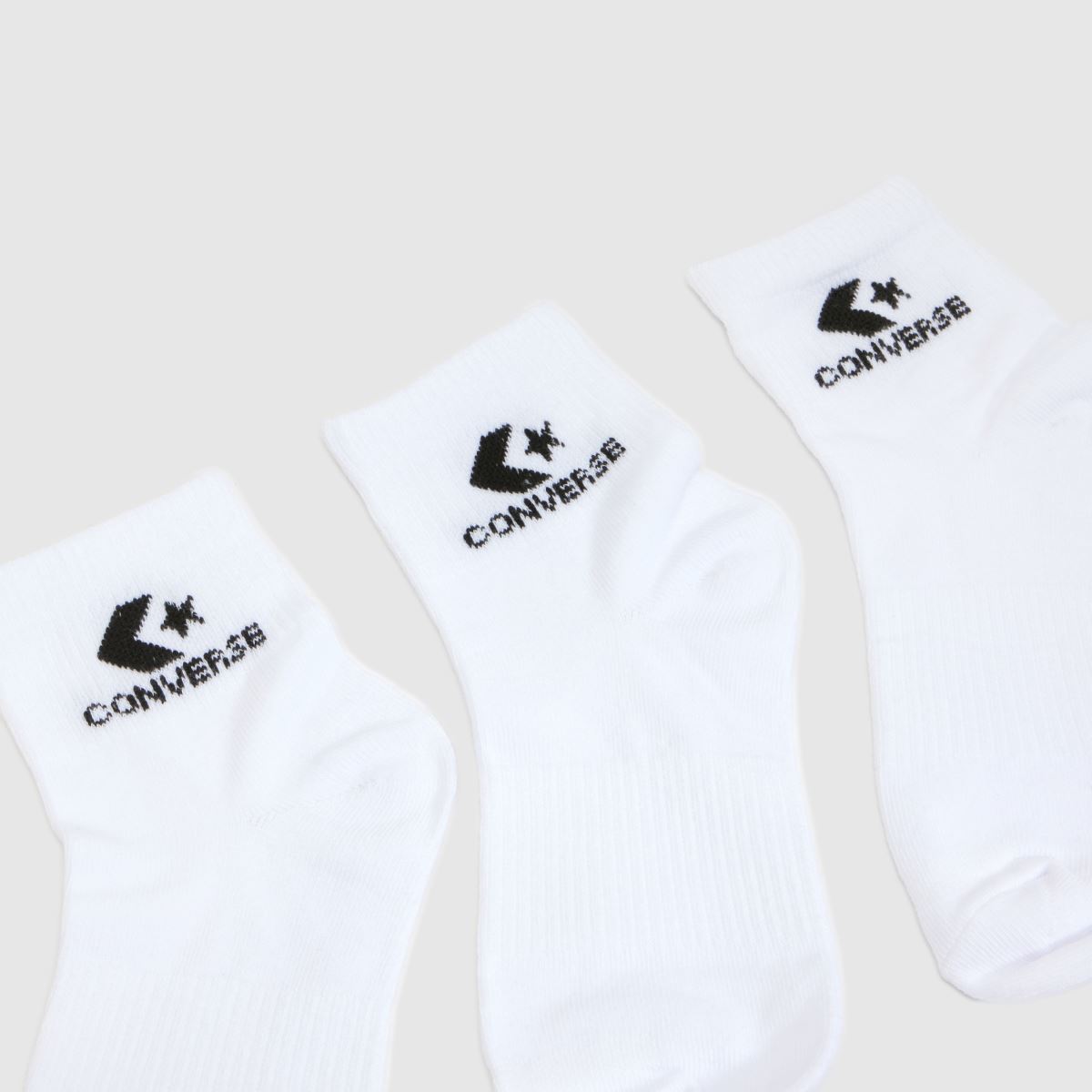 Converse Ankle Socks 3 Pack in White Converse Ankle Socks 3 Pack 1