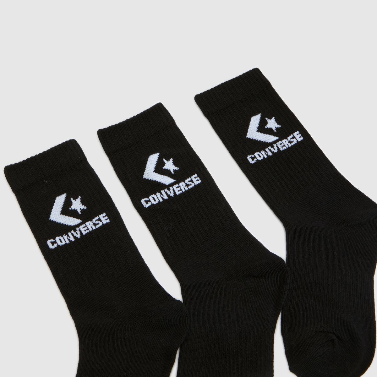 Converse Crew Socks 3 Pack in Black Converse Crew Socks 3 Pack 1