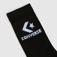Converse Crew Socks 3 Pack in Black Converse Crew Socks 3 Pack,4 of 4