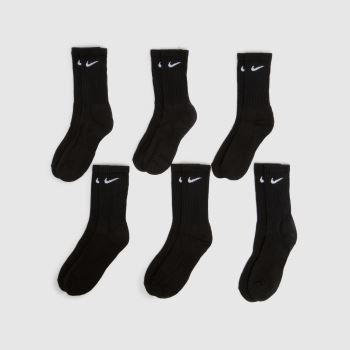 Nike Black & White Everyday Crew Socks 6 Pack Socks