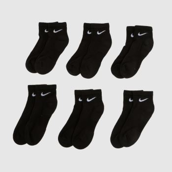Nike Black Ankle Socks 6 Pack Socks