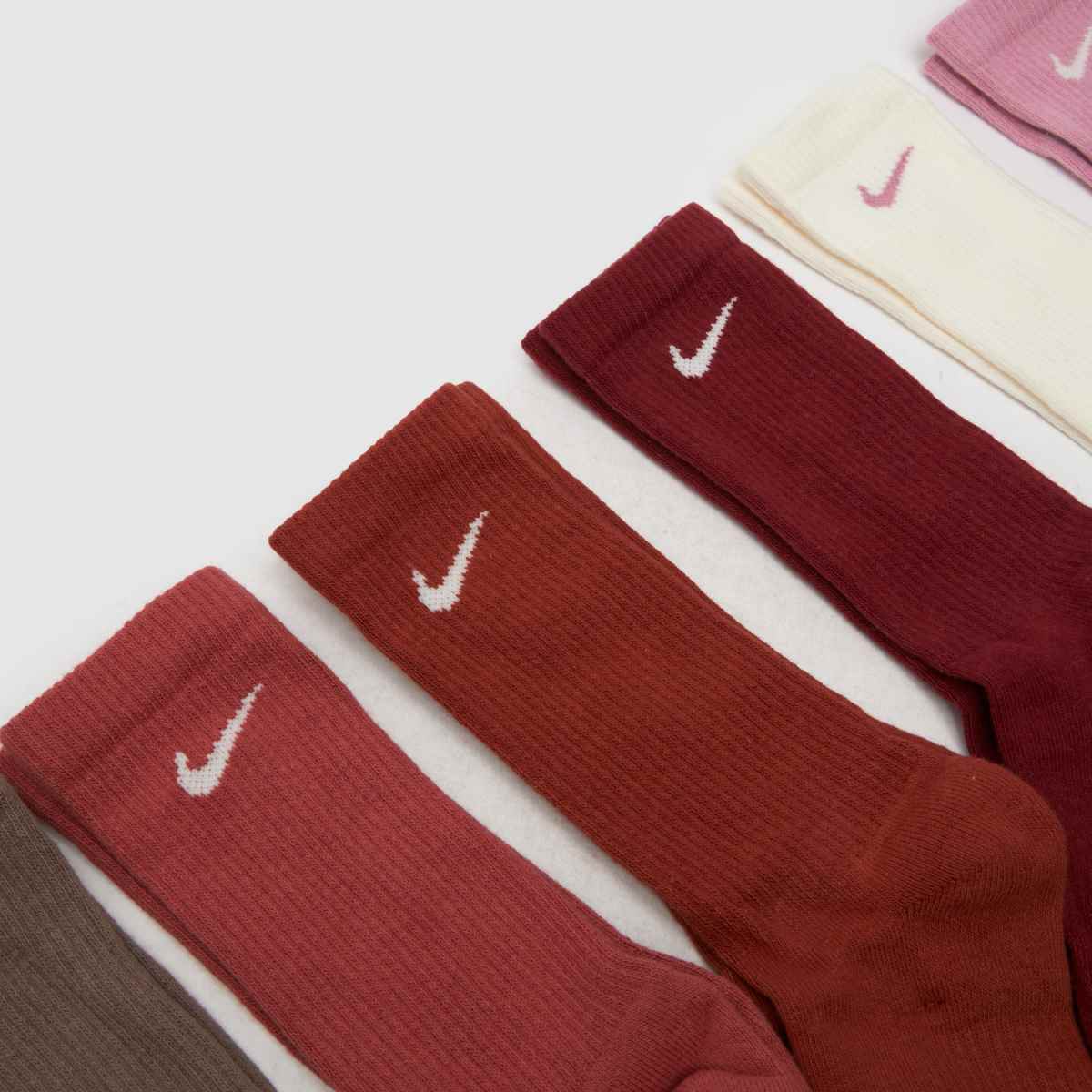 Nike Everyday Crew Sock 6 Pack in Pink Multi Nike Everyday Crew Sock 6 Pack 1