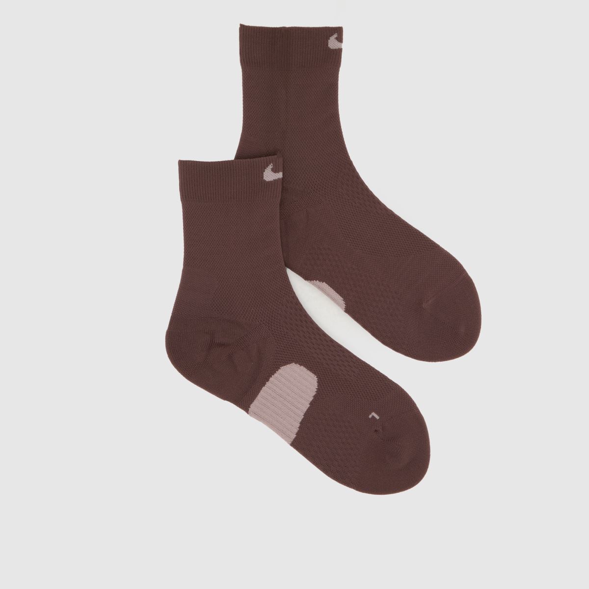 Nike Crew Socks in Brown & Pink, Logo Detail, Fabric, Size: 5-8