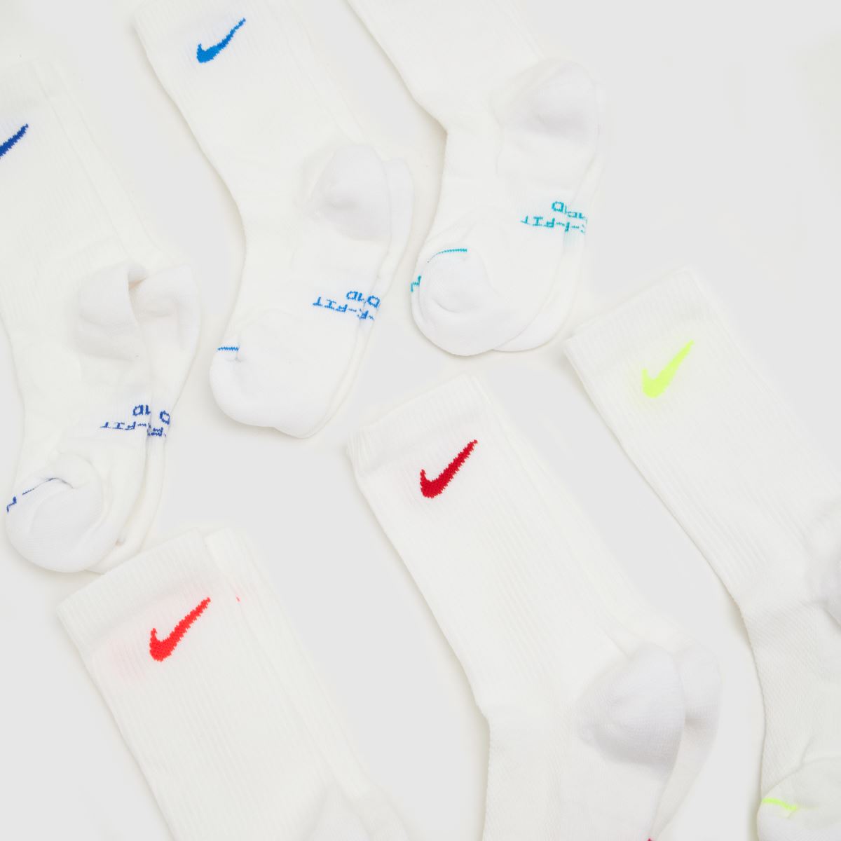 Nike Everyday Crew Socks 6PK in White Multi Nike Everyday Crew Socks 6PK 1