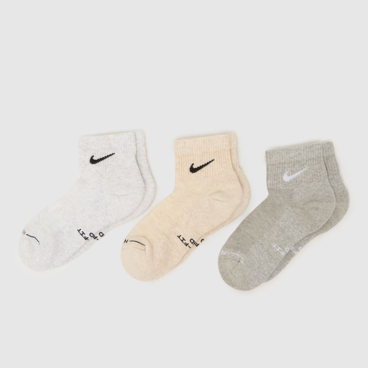 Nike Grey Multi Everyday Ankle Socks 3PK