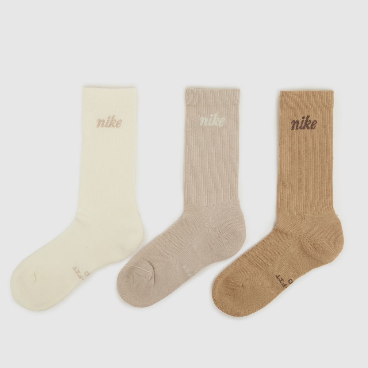Nike Beige Multi Everyday Crew Socks 3PK