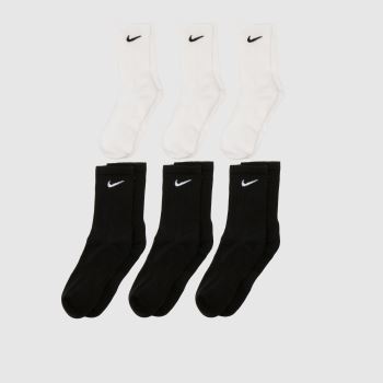 Nike Black Multi Everyday Crew Socks 6PK Socks
