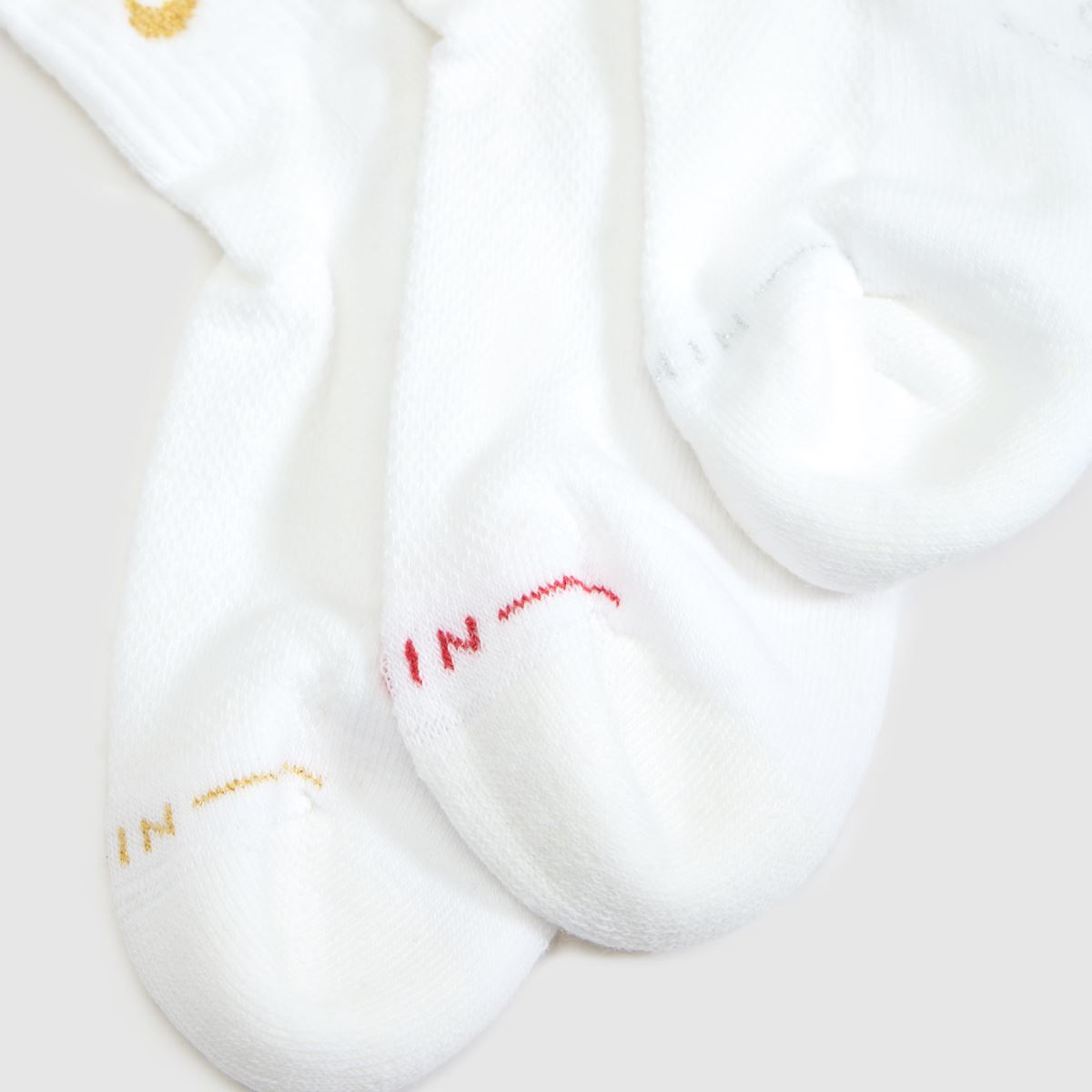 Nike Metallic Ankle Socks 3pk in White Multi Nike Metallic Ankle Socks 3pk 4