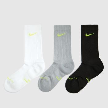 Nike Black Multi Everday Crew Socks 3PK Socks