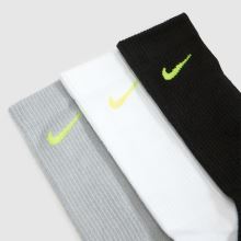 Nike Everday Crew Socks 3PK in Black Multi Nike Everday Crew Socks 3PK,2 of 4