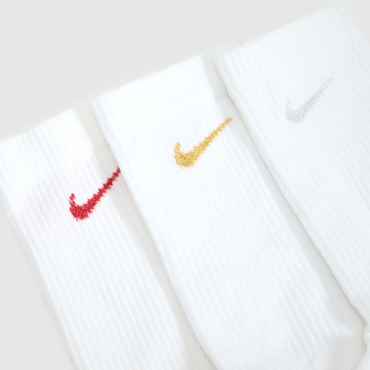 Nike Metallic Crew Socks 6PK in White Multi Nike Metallic Crew Socks 6PK 1
