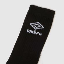 UMBRO Sports Crew Sock 3 Pack in Black & White UMBRO Sports Crew Sock 3 Pack,4 of 4