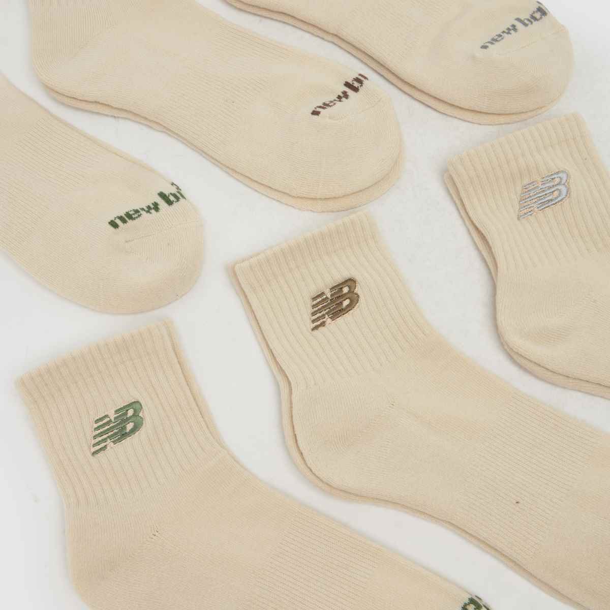New Balance Ankle Embroidered Sock 6 Pack in Stone New Balance Ankle Embroidered Sock 6 Pack 1