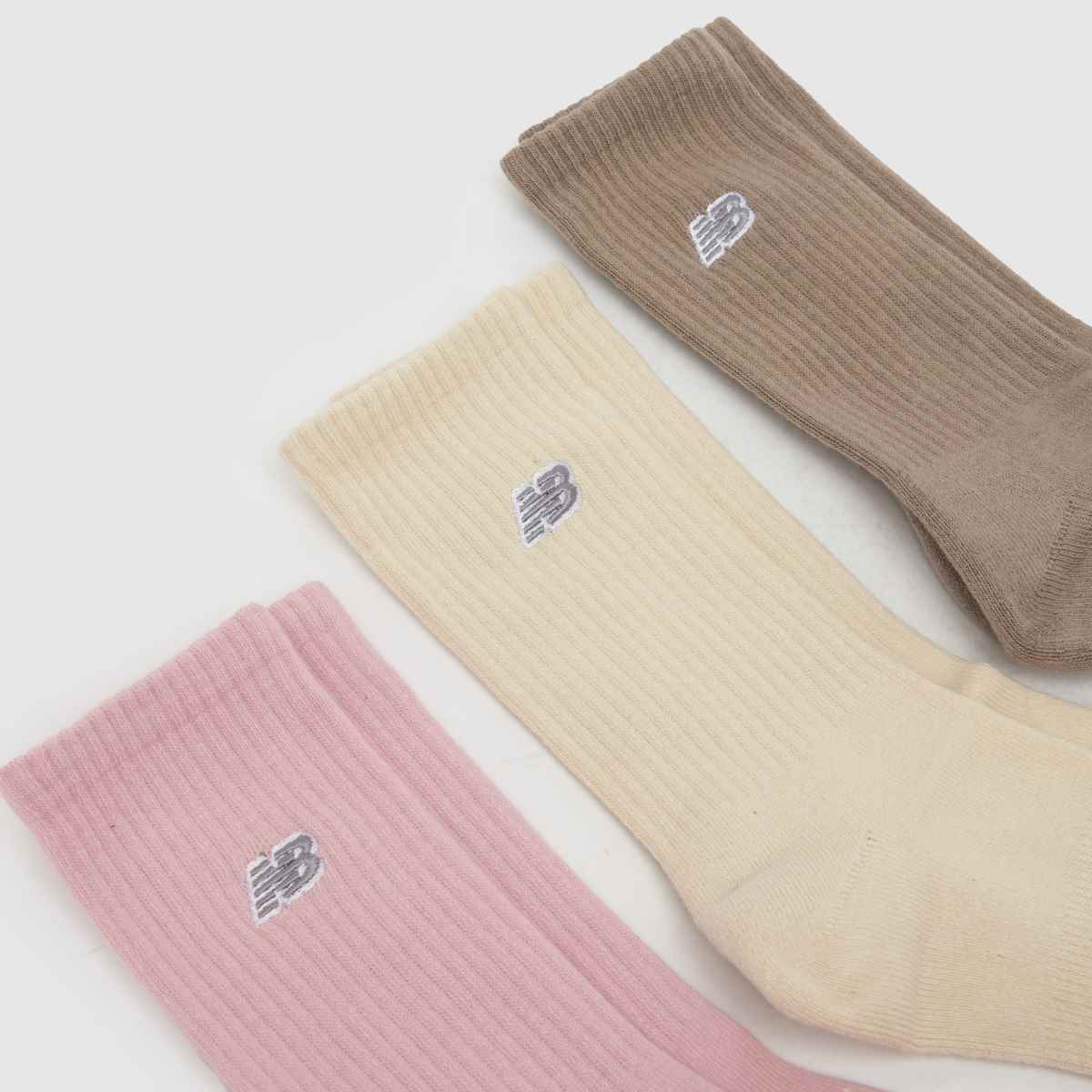 New Balance Mid Calf Logo 3PK in Multi New Balance Mid Calf Logo 3PK 1