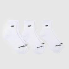 New Balance Patch Logo Ankle Socks 3PK in White New Balance Patch Logo Ankle Socks 3PK,1 of 4