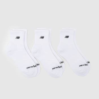 New Balance White Patch Logo Ankle Socks 3PK Socks