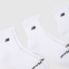 New Balance Patch Logo Ankle Socks 3PK in White New Balance Patch Logo Ankle Socks 3PK,2 of 4