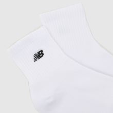 New Balance Patch Logo Ankle Socks 3PK in White New Balance Patch Logo Ankle Socks 3PK,3 of 4