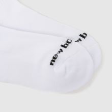 New Balance Patch Logo Ankle Socks 3PK in White New Balance Patch Logo Ankle Socks 3PK,4 of 4