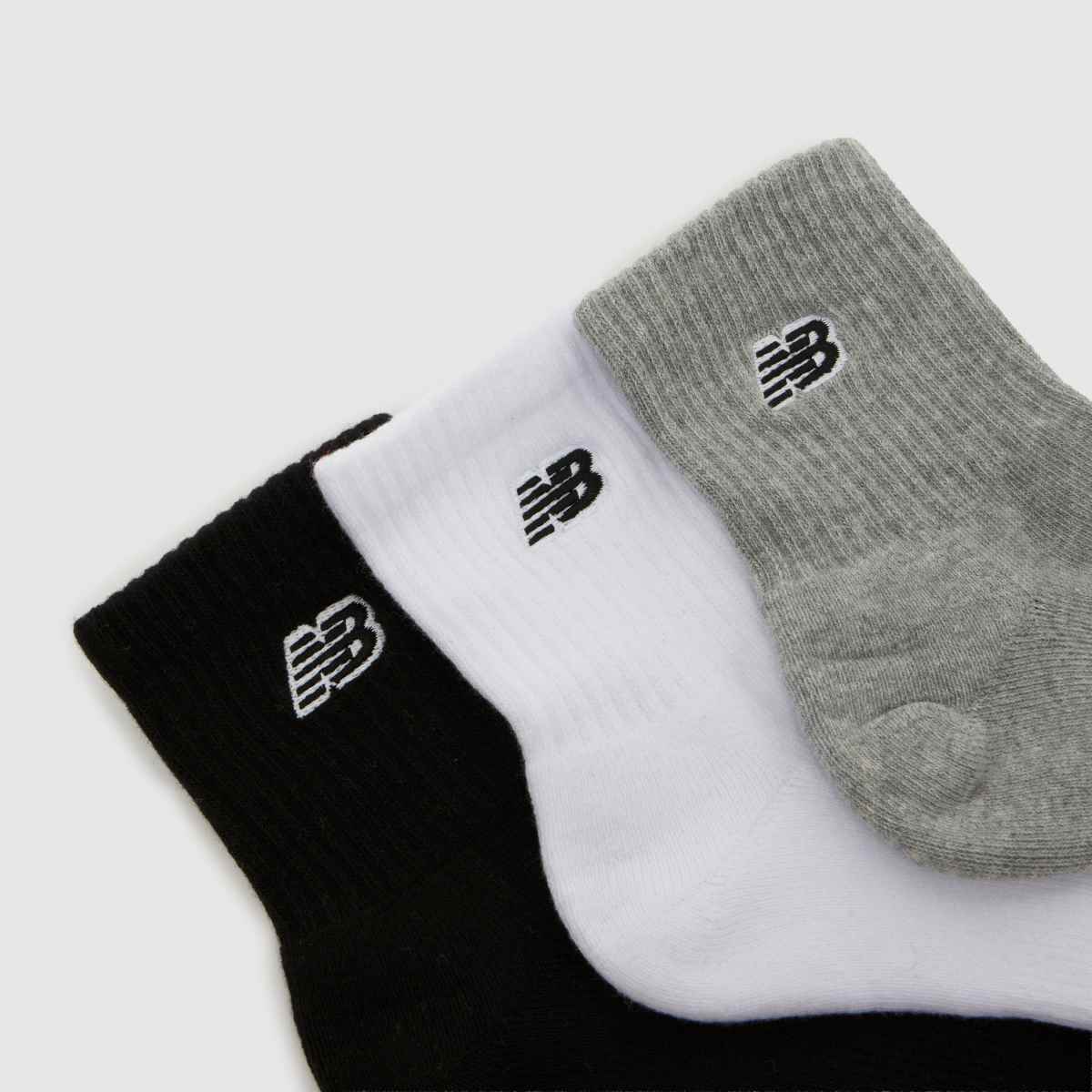New Balance Patch Logo Ankle Sock 3PK in Multi New Balance Patch Logo Ankle Sock 3PK 1