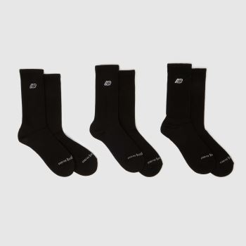 New Balance Black Patch Logo Crew Socks 3 Pack Socks
