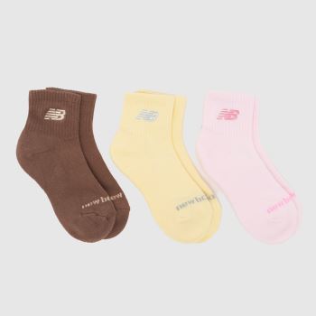 New Balance Multi Embroidered Ankle Socks 3 Pack Socks