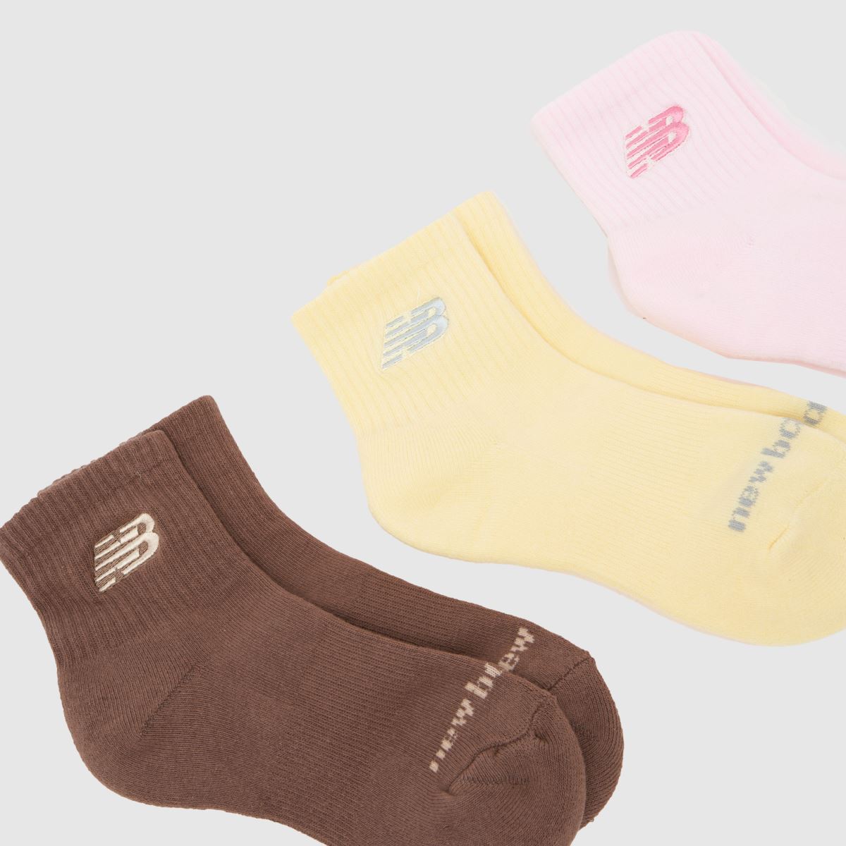 New Balance Embroidered Ankle Socks 3 Pack in Multi New Balance Embroidered Ankle Socks 3 Pack 1