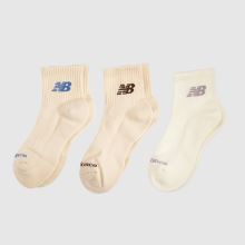 New Balance Everyday Ankle Socks 3PK in Beige Multi New Balance Everyday Ankle Socks 3PK,1 of 4