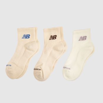 New Balance Beige Multi Everyday Ankle Socks 3PK Socks