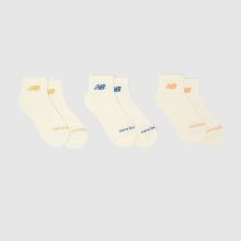 New Balance Everyday Ankle Socks 3 PK in Off-White Multi New Balance Everyday Ankle Socks 3 PK,1 of 4