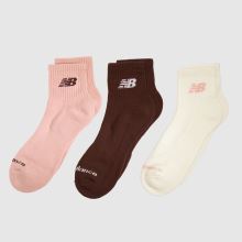 New Balance Everyday Ankle Socks 3PK in Pink Multi New Balance Everyday Ankle Socks 3PK,1 of 4