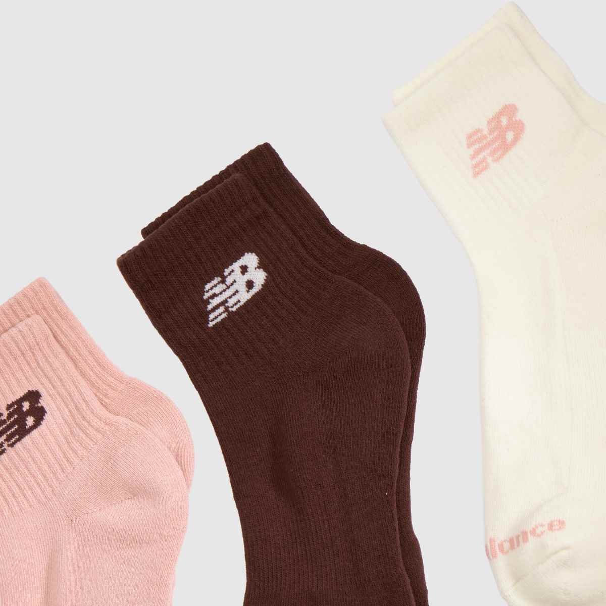 New Balance Everyday Ankle Socks 3PK in Pink Multi New Balance Everyday Ankle Socks 3PK 1