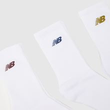 New Balance Mid Calf Embroidered Socks 6PK in White Multi New Balance Mid Calf Embroidered Socks 6PK,2 of 4