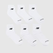 New Balance Ankle Socks 6PK in White & Black New Balance Ankle Socks 6PK,1 of 4