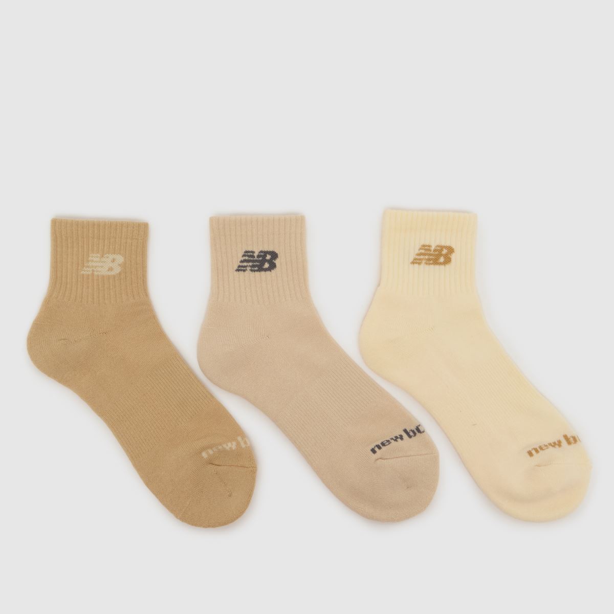 New Balance Beige Multi Ankle Socks 3 Pack