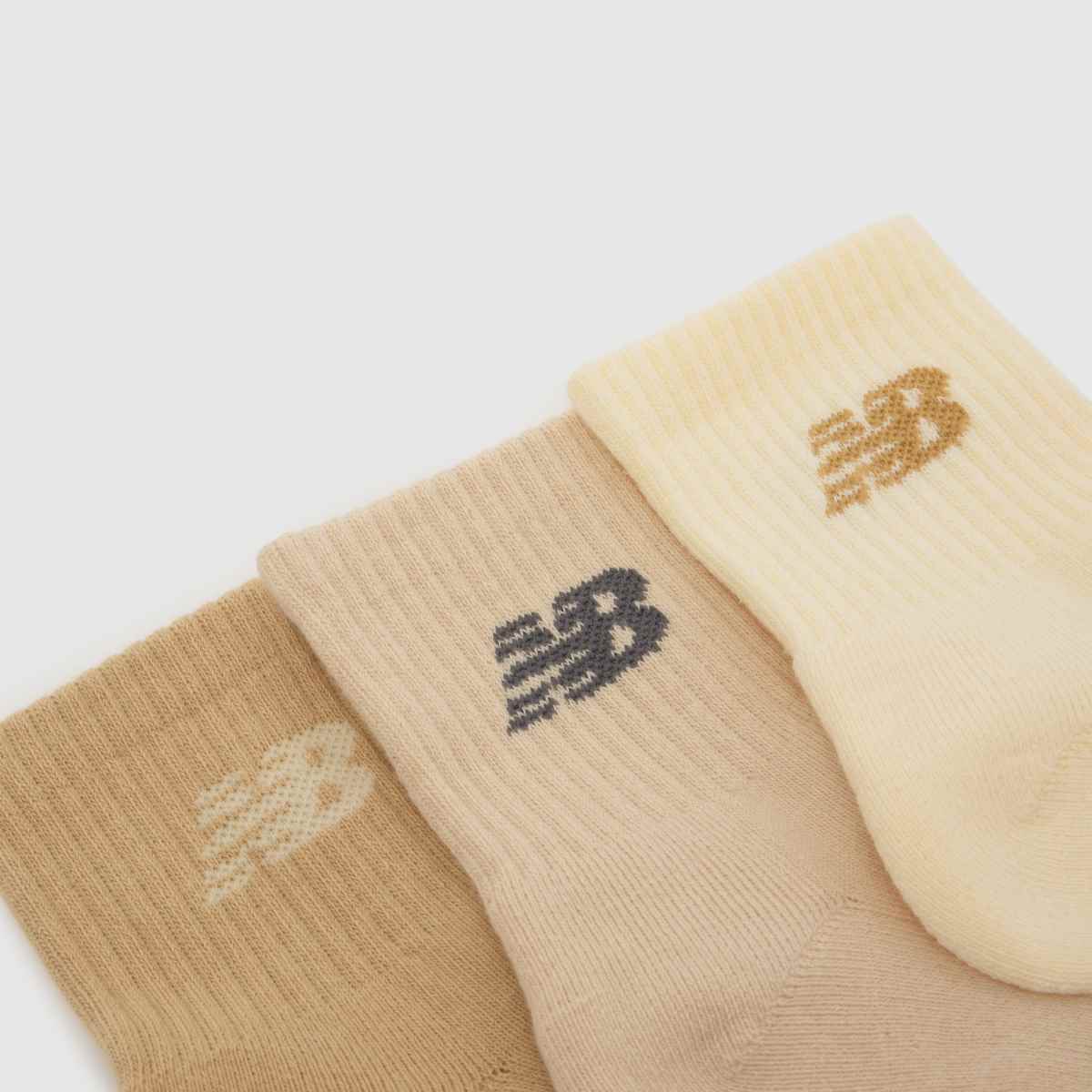 New Balance Ankle Socks 3 Pack in Beige Multi New Balance Ankle Socks 3 Pack 1