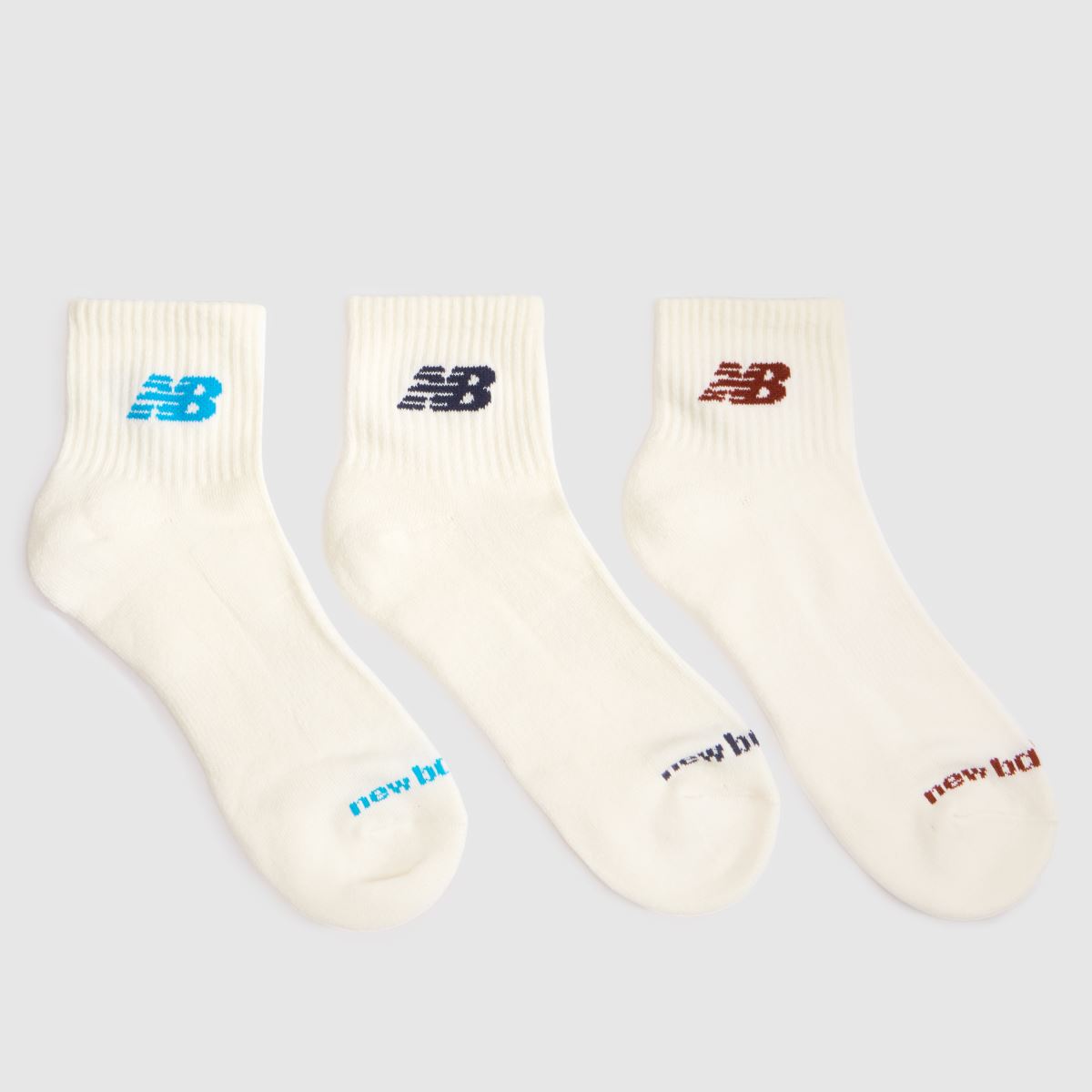 New Balance Ankle Socks 3 Pack in Beige New Balance Ankle Socks 3 Pack