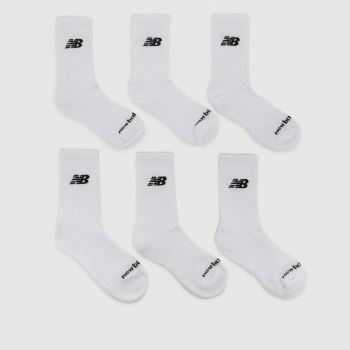 New Balance White & Black Everyday Midcalf Socks 6 PK Socks