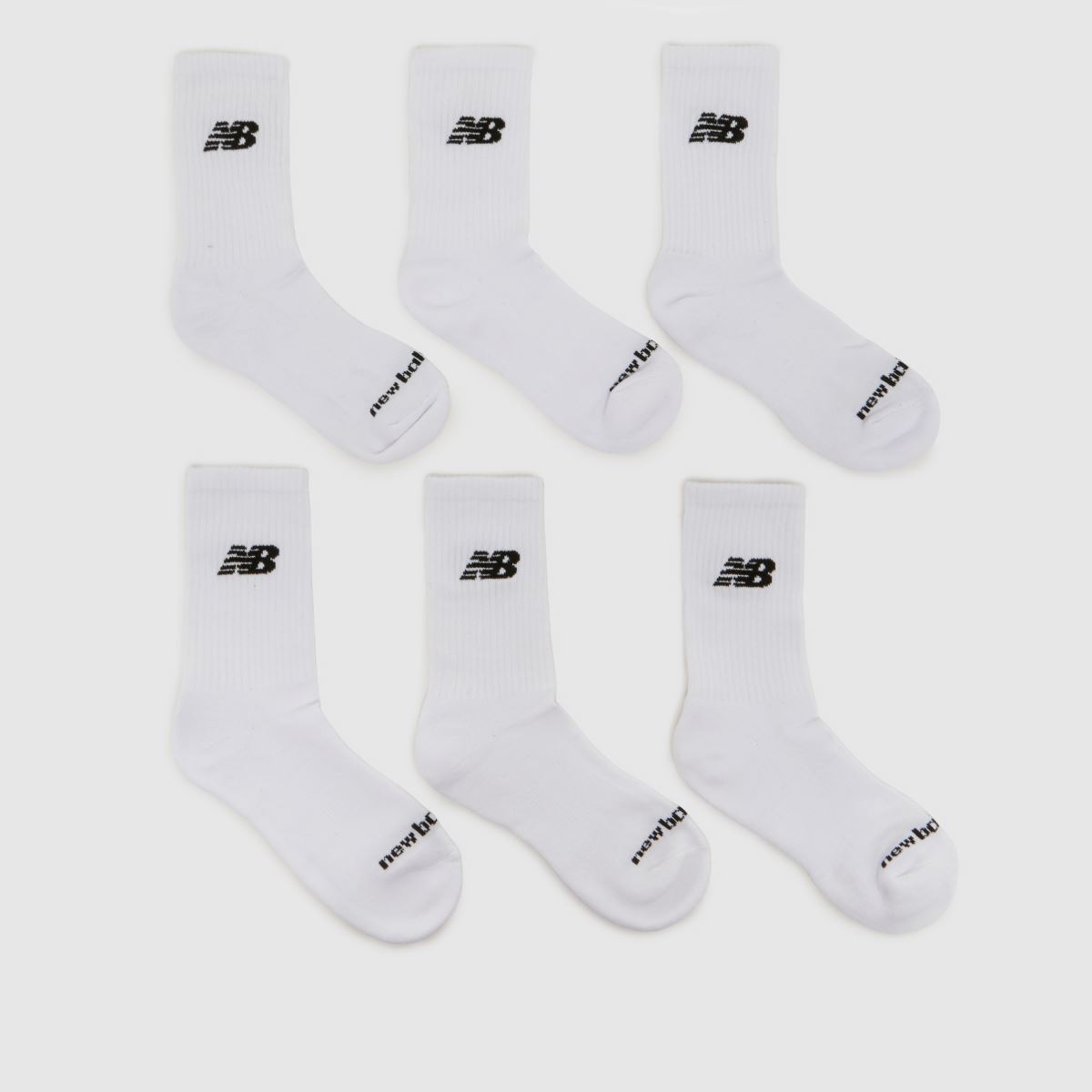 New Balance White & Black Everyday MiDCalf Socks 6 PK